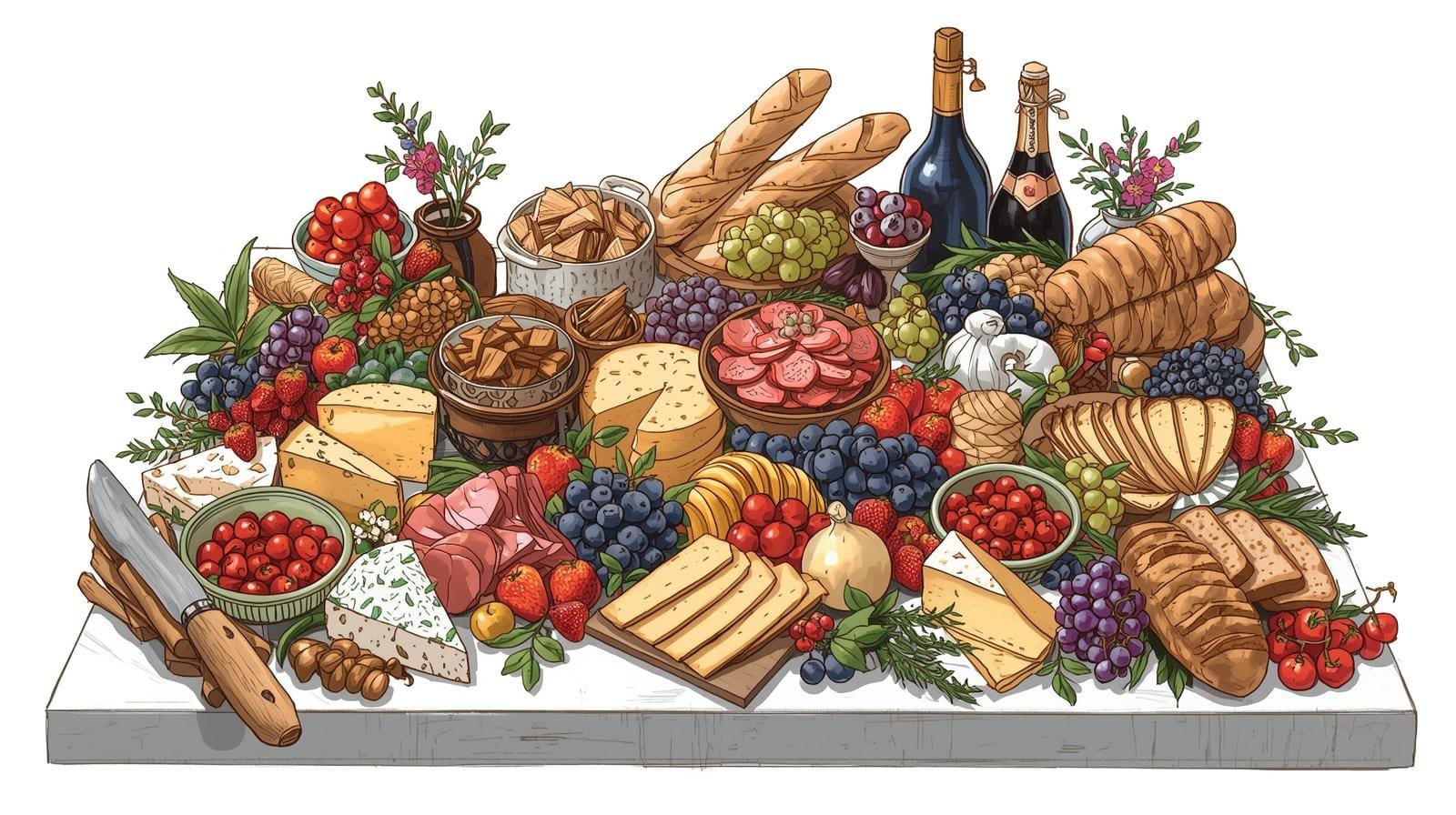 elegantly-arranged-grazing-table-with-cheeses-fruits-meats-and-artisanal-breads