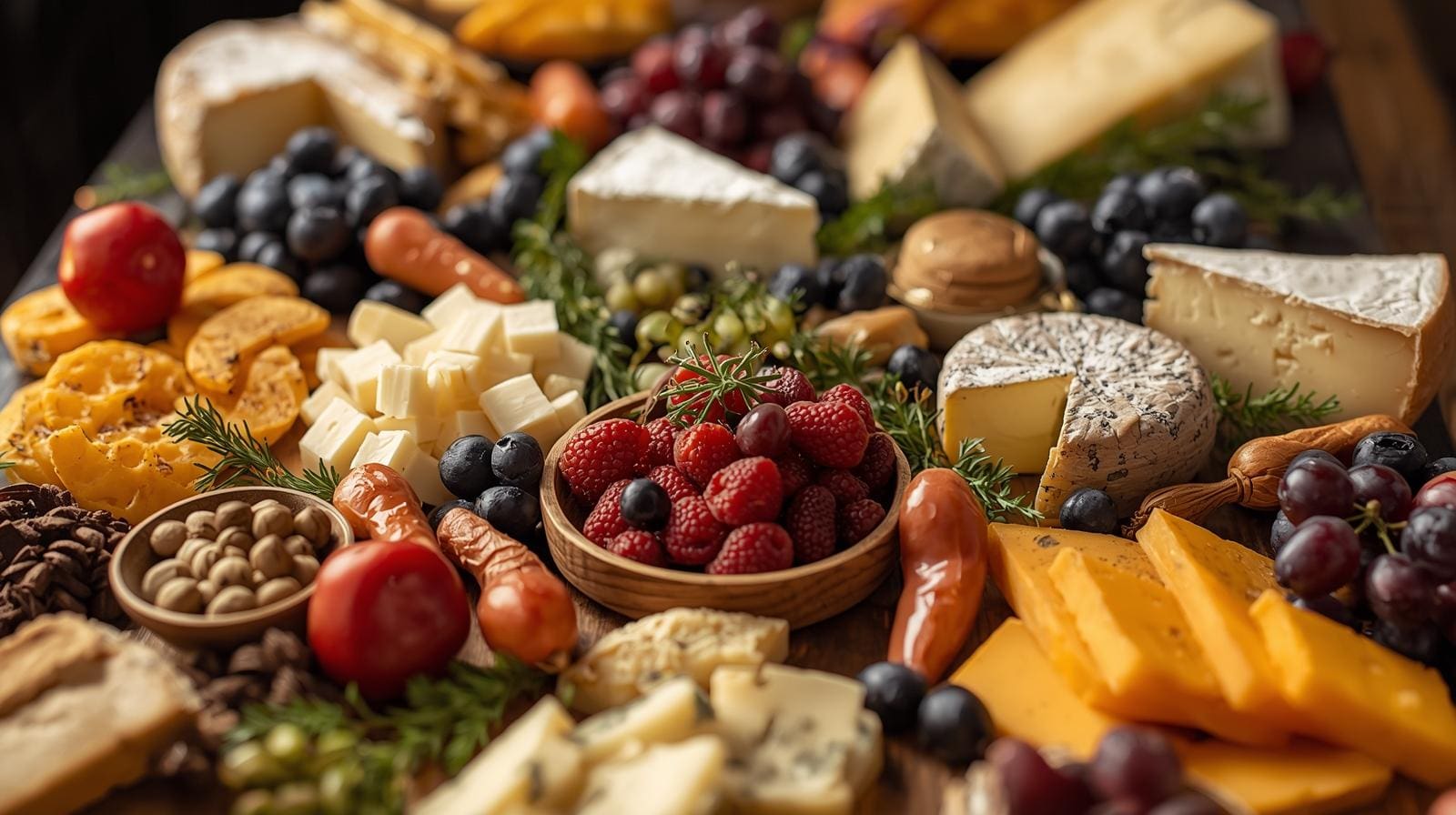 grazing-table-with-assortment-of-cheeses-emphasizing-balance-of-flavors-textures-elements