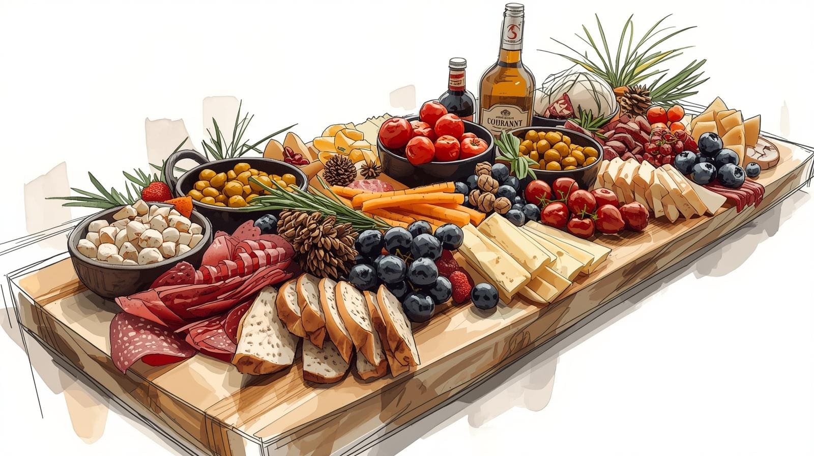 modern-charcuterie-board-as-a-catering-centerpiece-rich-with-flavors-and-visual-appeal
