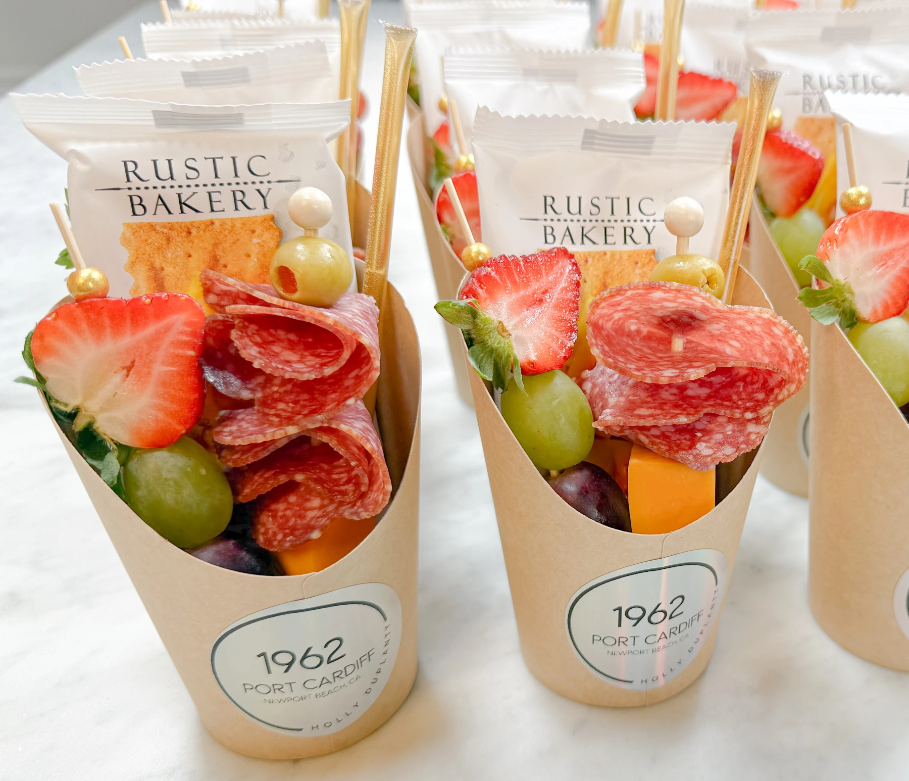 branded charcuterie cups for an open house