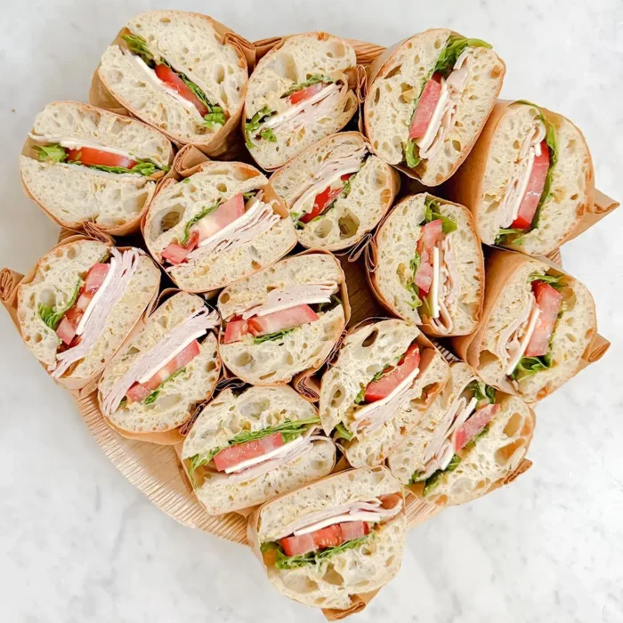 mini sandwiches catered by Fork and Flare in Orange County for a Open House in Irvine California